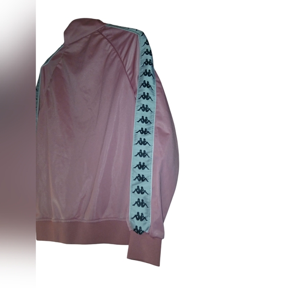 Kappa Pink Track Jacket W/ White Striped Logo On Sleeves Size Small - Picture 10 of 15